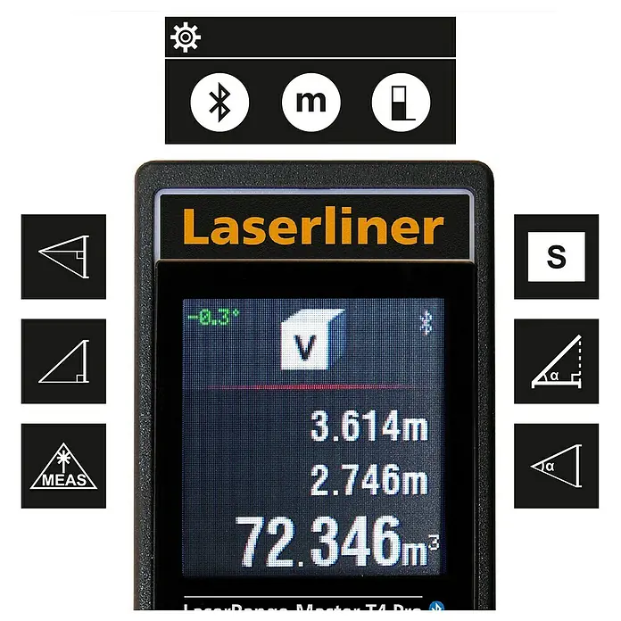 Laserliner Laserentfernungsmesser LaserRange Master T4 - Messbereich: 0,2 - 40 m - Detailaufnahme
