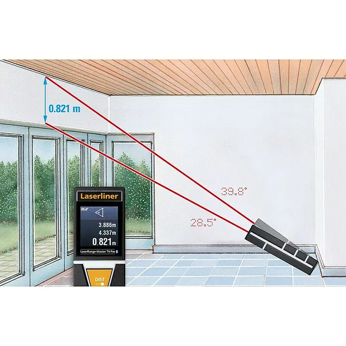 Laserliner Laserentfernungsmesser LaserRange Master T4 - Messbereich: 0,2 - 40 m - Anwendungsbeispiel