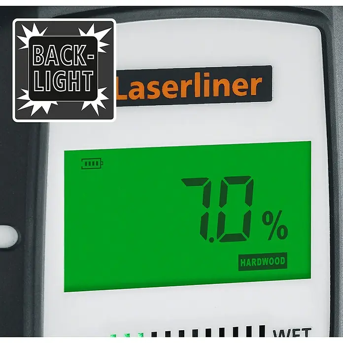 Laserliner Feuchtigkeitsmessgerät MoistureFinder Compact - Geeignet für: Zementestrich - Detailaufnahme