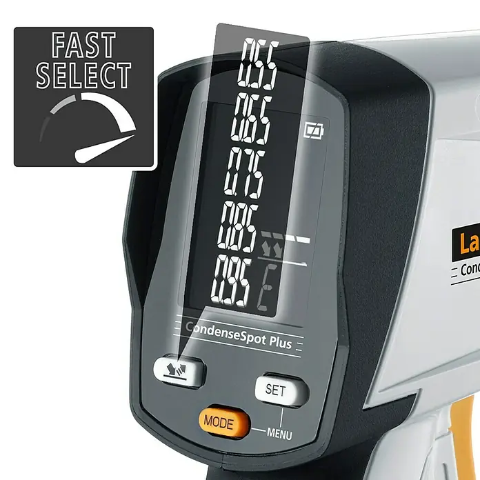 Laserliner Infrarot-Thermometer CondenseSpot Plus - Messbereich Temperatur: -60 °C bis +365 °C (Oberflächen) - Detailaufnahme