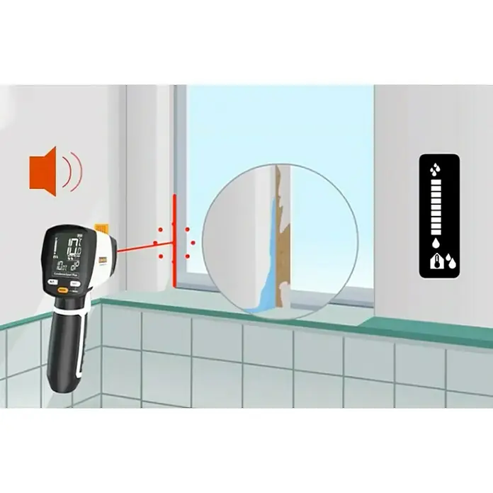 Laserliner Infrarot-Thermometer CondenseSpot Plus - Messbereich Temperatur: -60 °C bis +365 °C (Oberflächen) - Anwendungsbeispiel