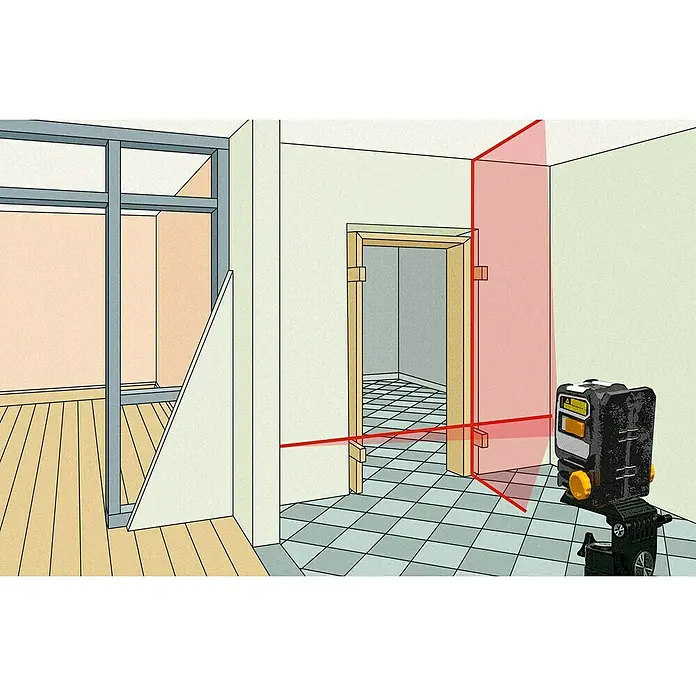Laserliner Nivel láser en cruz CompactCross Plus - Zona de trabajo máx.: 15 m - Producto en uso
