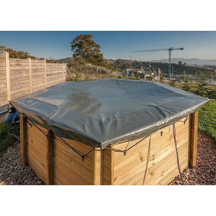 Gre Pool-Abdeckplane Winter Vanille - 580 g/m², Passend für: Pools bis Ø 400 cm - Stimmungsaufnahme