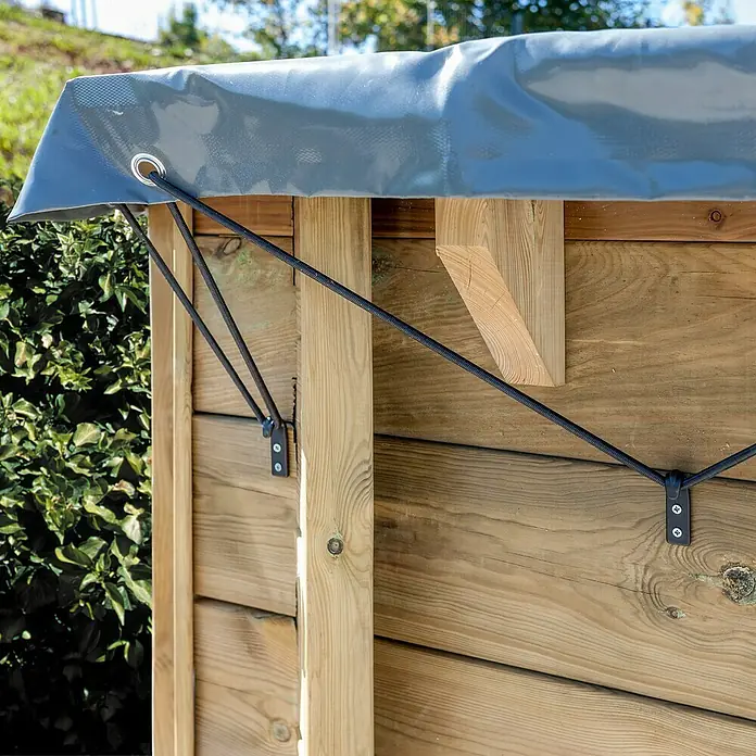 Gre Pool-Abdeckplane Winter Carra - 335 x 335 cm, Grau - Detailaufnahme