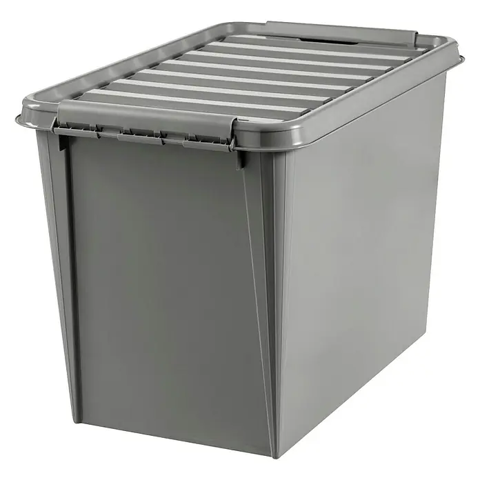 SmartStore Aufbewahrungsbox SmartStore Recycled 65 - L x B x H: 590 x 390 x 430 mm, Kunststoff, Grau - Diagonale Ansicht