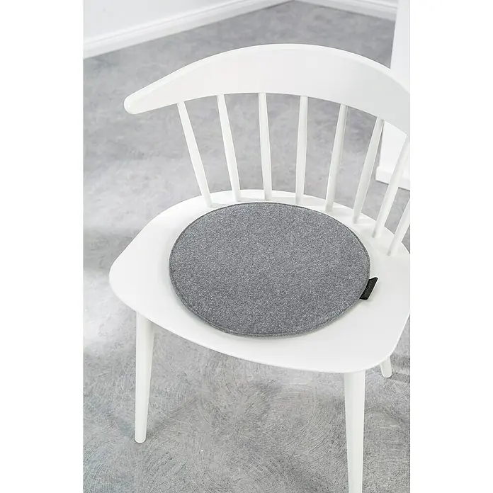 Sitzkissen rund Carl - Ø x H: 35 x 2 cm, Grau, 100 % Polyester - Stimmungsaufnahme
