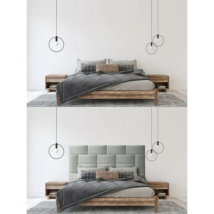 Fllow Ukrasni zidni jastuci - Sive boje, D x Š: 60 x 30 cm - Živopisni prikaz
