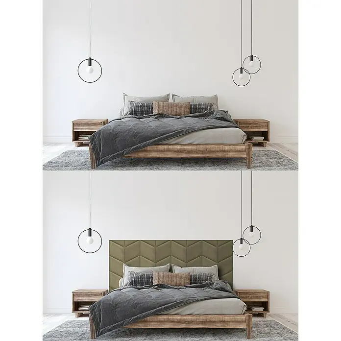Fllow Deko-Wandpolster Velvet - Taupe, 45 x 30 cm, Ausführung: Rechts - Stimmungsaufnahme