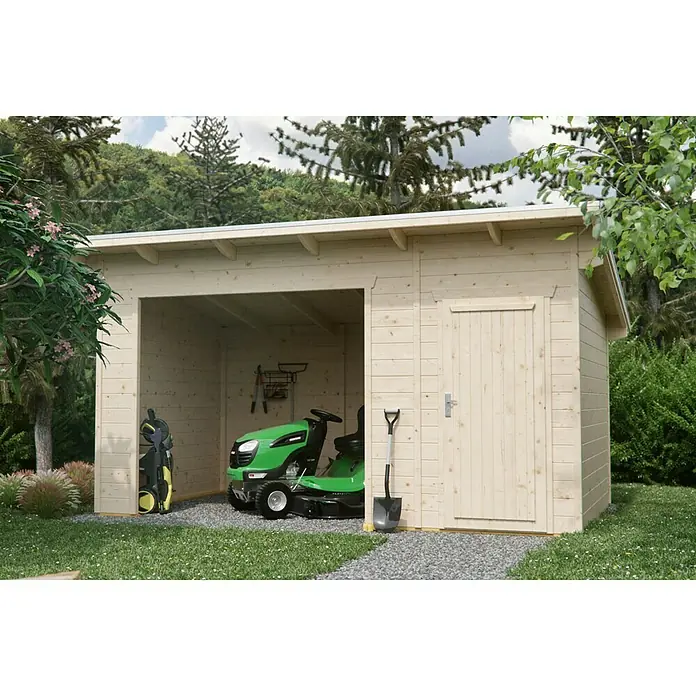 Skan Holz Holzunterstand Knut - 250 x 430 x 249,5 cm, Natur - Stimmungsaufnahme