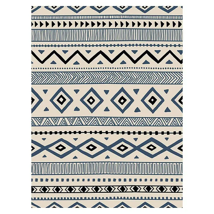 Alfombra Ines - Azul, 170 x 120 cm, 100% Algodón - Vista descendente