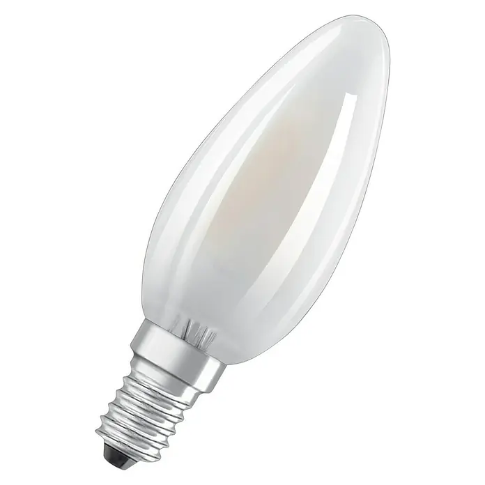 Osram Bombilla LED Retrofit Classic B - 3 W, E14, Blanco cálido, No regulable, Mate - Vista angular