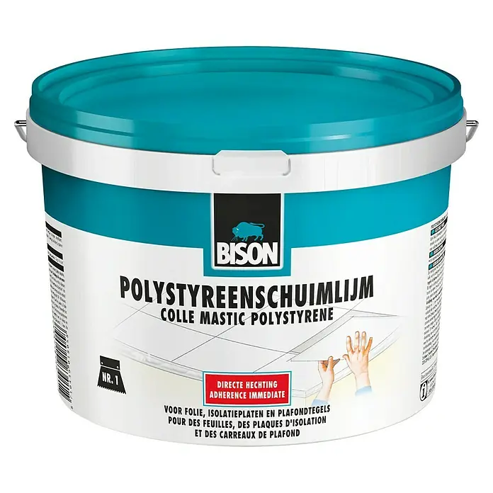 Bison Wandbekledingslijm Emmer 4 kg - Pasteus, Overschilderbaar - Vooraanzicht