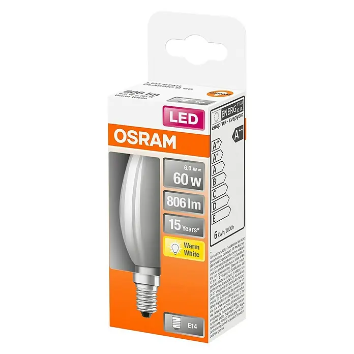 Osram Retrofit LED žarulja - 6 W, E14, Topla bijela, 1 kom - Dijagonalni pogled