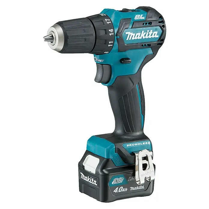 Makita Akku-Bohrschrauber DF332DSME - 10,8 V, 2 Akkus, 4 Ah - Linke Seitenansicht