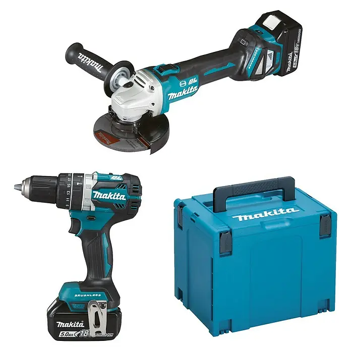 Makita Maschinen-Set DLX2272TJ - 18 V, 2 Akkus, 6 -tlg. - Diagonale Ansicht