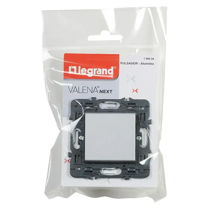 Legrand Valena Next Pulsador - Aluminio, Montaje en la pared, Plástico - Vista frontal