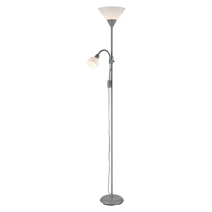 Lámpara de pie Basic - 40 W, Altura: 180 cm, Plateado, E14 - Vista frontal