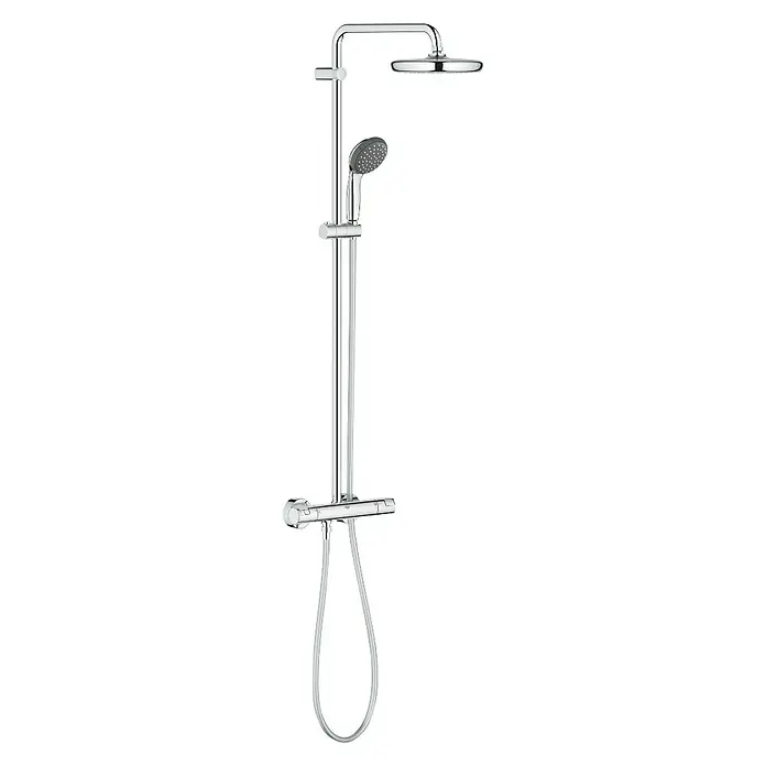 Grohe Sistema de ducha Vitalio Start 210 - Con grifo termostático, Número de tipos de chorro: 2 ud., Cromo/Negro - Vista frontal