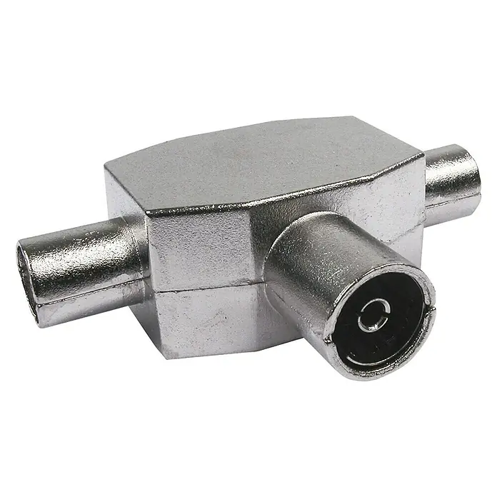 Distribuidor conector Blindado Triple Axil - Plateado - Vista angular