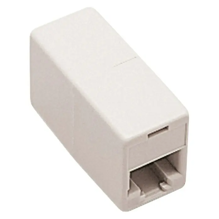 Adaptador de corriente telefónico - Tipo de conexión: Hembrilla, Blanco, Plástico - Vista angular