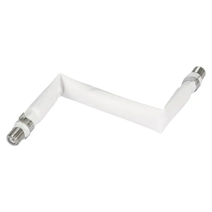 Cable de antena - Hembrilla F, Blanco, Largo: 20 cm - Vista angular