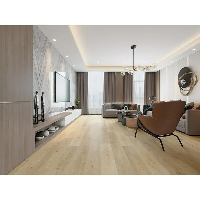 Suelo de vinilo SPC Studio Landscape Brown - 1.220 x 183 x 4,2 mm, Efecto madera - Foto ambiente