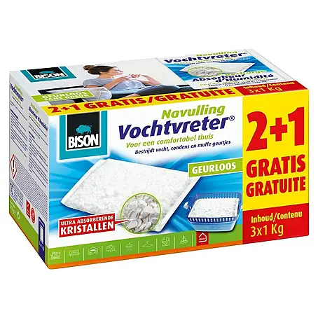 Bison  Luchtontvochtiger, navulverpakking Box 3 x 1 kg