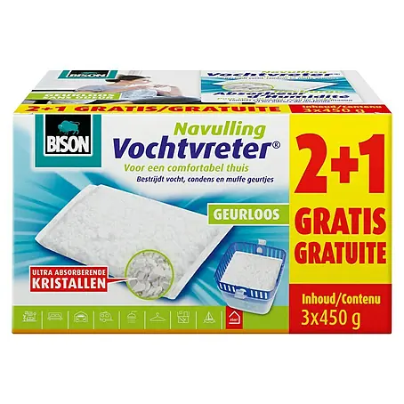 Bison  Luchtontvochtiger, navulverpakking Zak 3 x 450 g