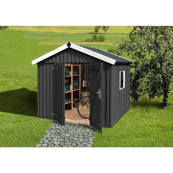 Weka Gerätehaus Schwedenhaus - B x T: 277 x 286 cm, Holz, 5,904 m², Wandstärke: 32 mm - Stimmungsaufnahme