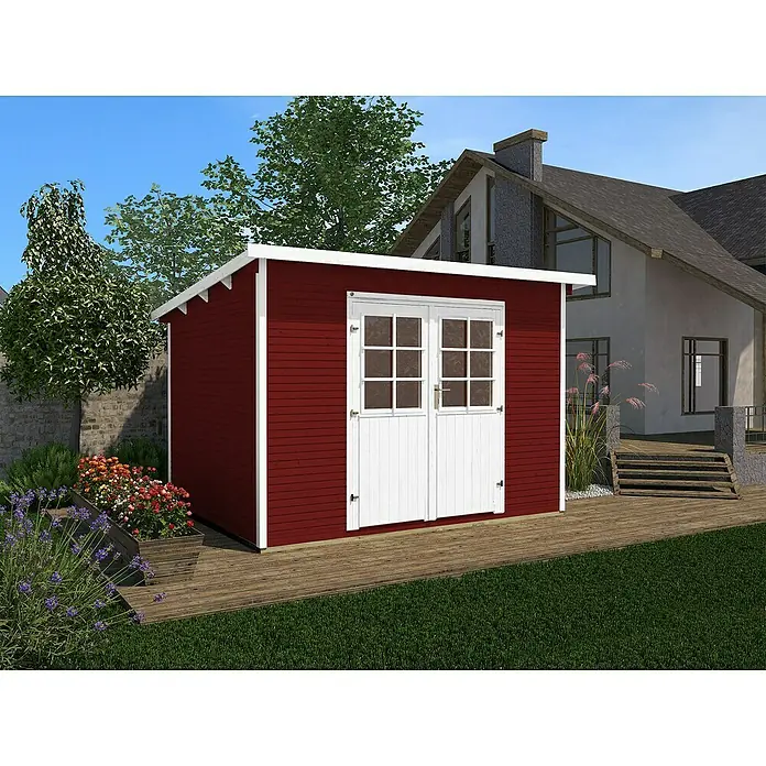 Weka Gartenhaus 219 - B x T: 320 x 278 cm, Holz, Wandstärke: 28 mm - Stimmungsaufnahme