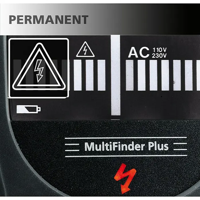 Laserliner Ortungsgerät MultiFinder Plus - Geeignet für: Aufspüren von spannungsführenden Leitungen, Holz und Metall, Erfassungstiefe: Max. 40 mm Holz/Metall - Detailaufnahme