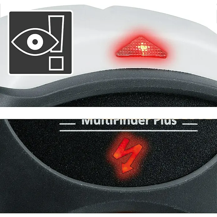 Laserliner Ortungsgerät MultiFinder Plus - Geeignet für: Aufspüren von spannungsführenden Leitungen, Holz und Metall, Erfassungstiefe: Max. 40 mm Holz/Metall - Detailaufnahme