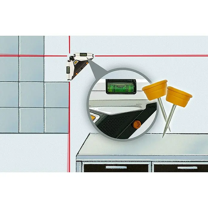 Laserliner Linienlaser SuperSquare-Laser 4 - Max. Arbeitsbereich: 15 m - Anwendungsbeispiel