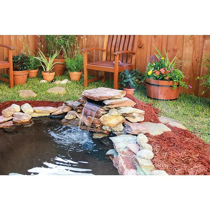 Pontec Einbau-Wasserfall Pondofall - 32,5 x 27 x 16 cm - Stimmungsaufnahme