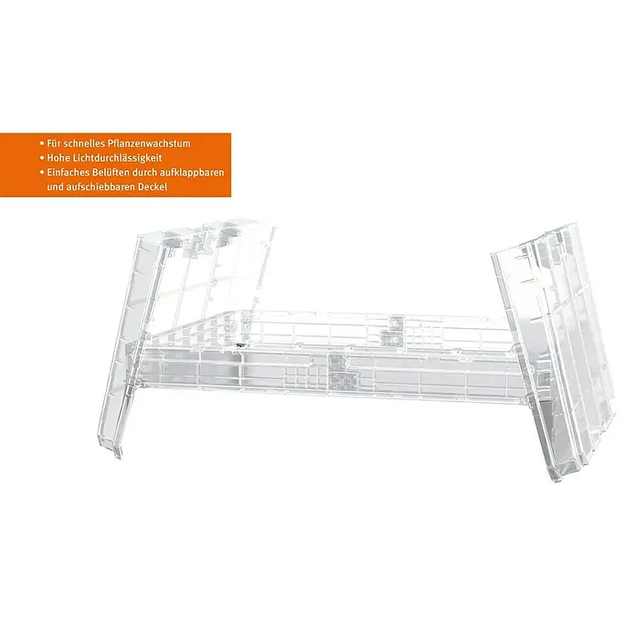 Garantia Frühbeet-Aufsatz Ergo Quadro M - 80 x 60 x 10 cm, Kunststoff