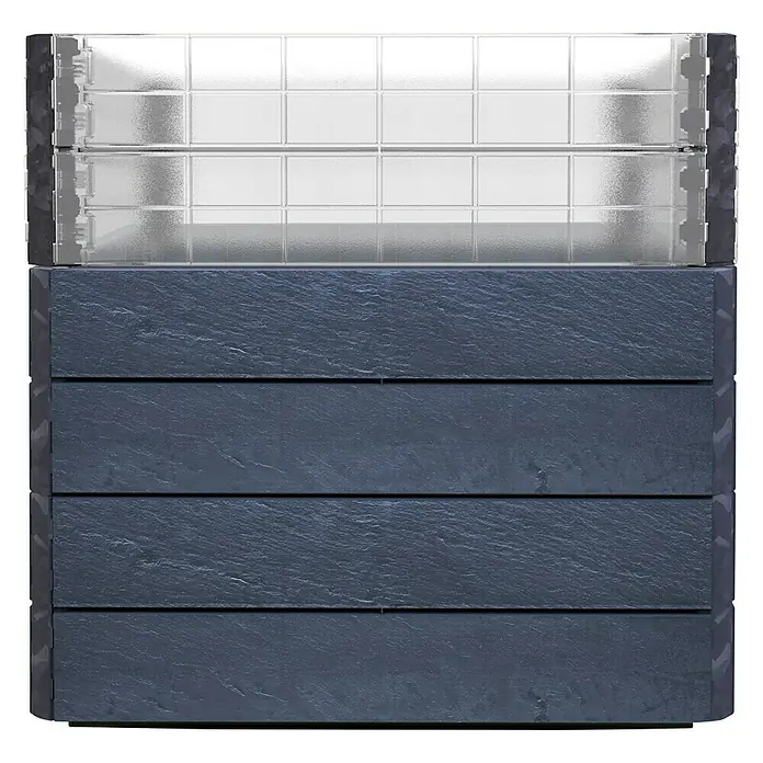 Garantia Hochbeet Ergo Quadro L Turbo 75 - 80 x 80 x 75 cm, Kunststoff - Vorderansicht
