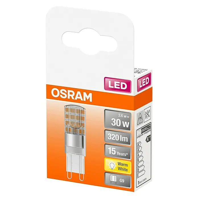 Osram Star LED žarulja - 2,6 W, G9, Boja svjetla: Topla bijela, Bez prigušivanja, Kutno - Dijagonalni pogled