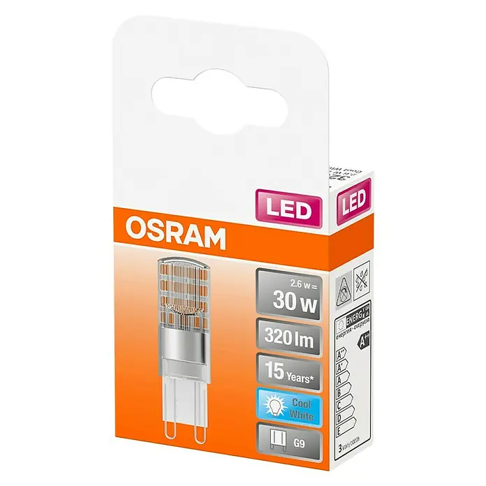 Osram Star LED žarulja - 2,6 W, G9, Boja svjetla: Hladna bijela, Bez prigušivanja, Kutno - Dijagonalni pogled
