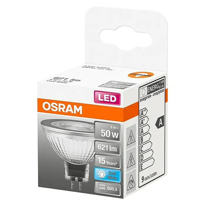 Osram LED žarulja - 7,2 W, 36 °, Bez prigušivanja, Hladna bijela - Dijagonalni pogled