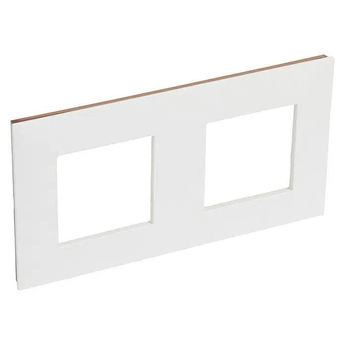 Legrand Valena Next Marco - Blanco/Oro rosa, x 2, Plástico, Montaje en la pared - Vista angular