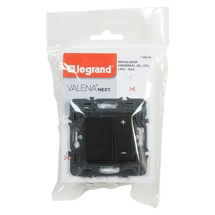 Legrand Valena Next Regulador luminoso Universal - Negro, Plástico, Montaje en la pared - Vista superior