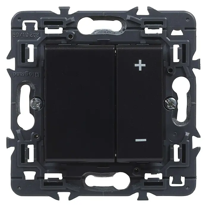 Legrand Valena Next Regulador luminoso Universal - Negro, Plástico, Montaje en la pared - Vista frontal