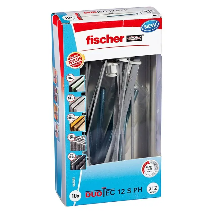 Fischer Duotec Kippdübel-Set 12 S PH - 10 Stk., Länge Dübel: 60 mm - Diagonale Ansicht