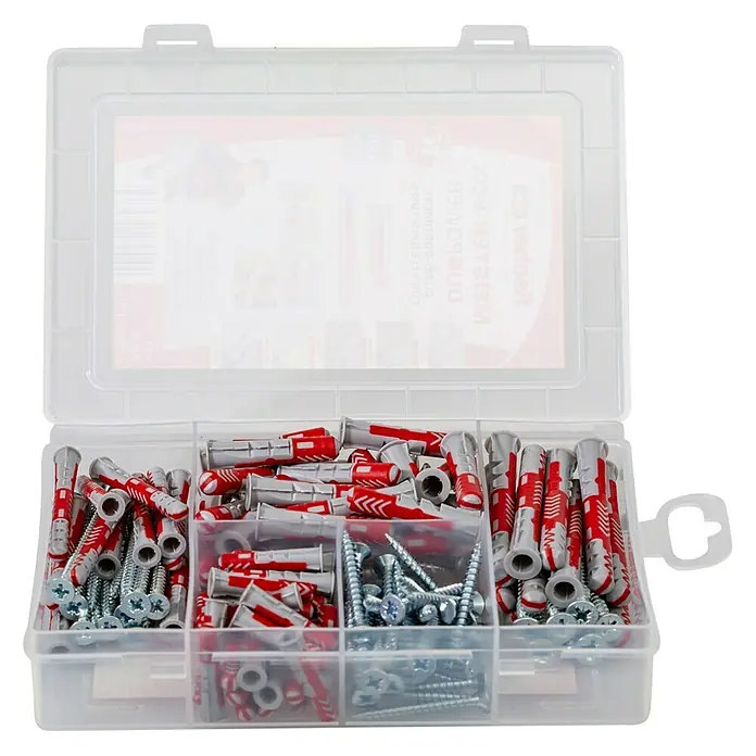 Fischer Duopower Schrauben- & Dübel-Set Meister-Box kurz / lang - Inhalt: 150 -tlg. - Ansicht von oben