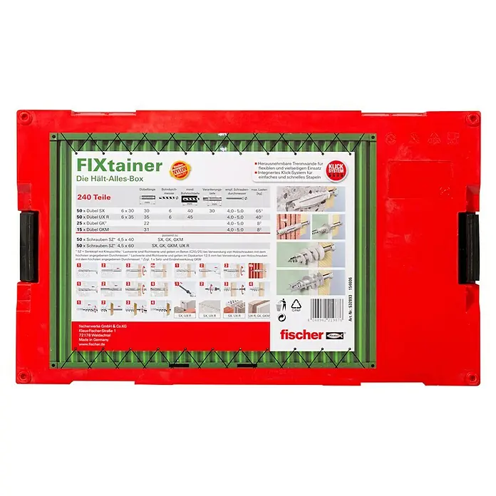 Fischer Schrauben- & Dübelsortiment Hält-Alles-Box - 240 Stk. - Ansicht von unten