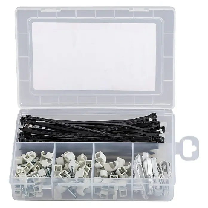 Fischer Nagelschellen Set Praktische Helfer Kabel & Leitung - 155 -tlg. - Ansicht von oben