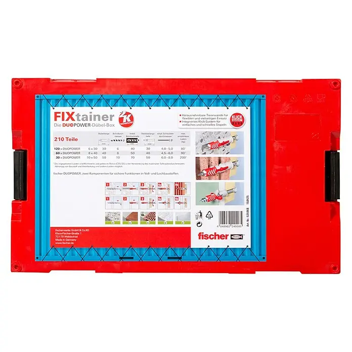 Fischer Duopower Dübelsortiment FIXtainer - 210 -tlg. - Ansicht von unten