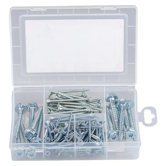 Fischer Meister-Box Schrauben-Set Dübelschrauben - Inhalt: 112 -tlg. - Ansicht von oben