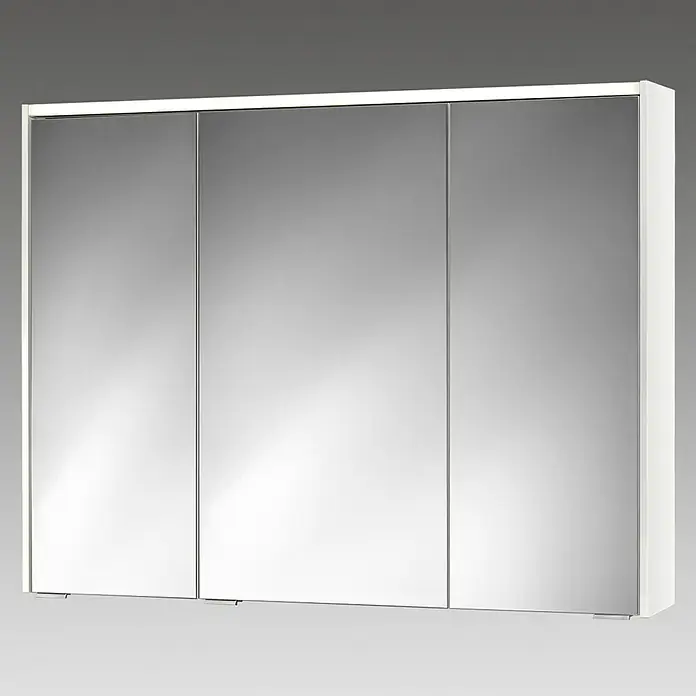 Sieper LED-Spiegelschrank KHX 100 - B x H: 100 x 74 cm, Mit Beleuchtung, MDF, Weiß - Diagonale Ansicht