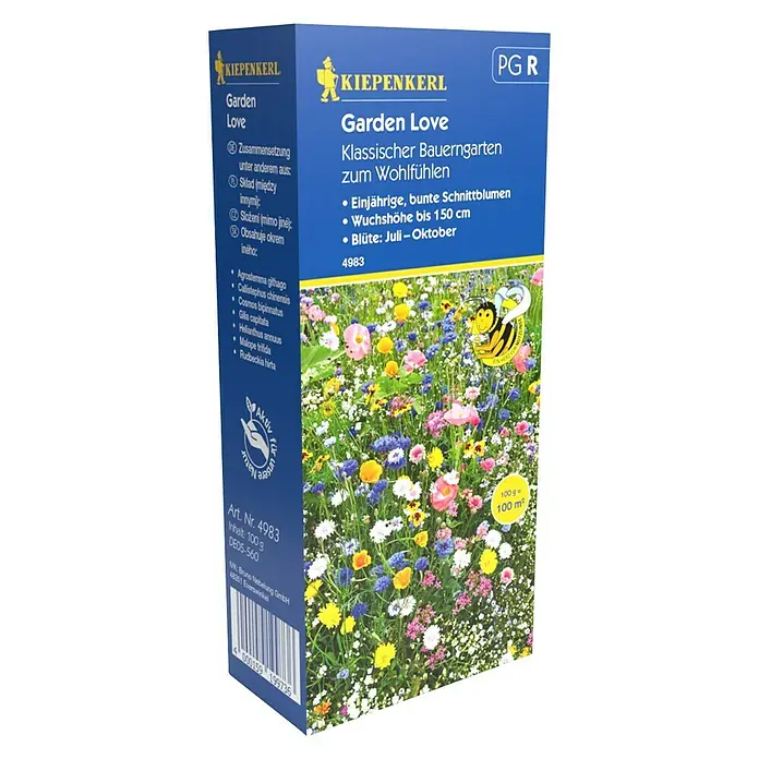 Kiepenkerl Blumensamenmischung - Garden Love, Verschiedene Sorten, Blütezeit: Juli, 100 m² - Diagonale Ansicht
